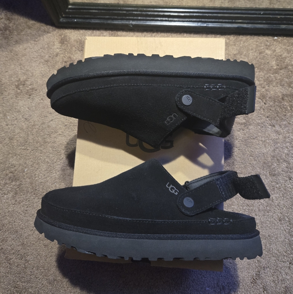UGG Goldenstar Black Slingback Suede Clogs